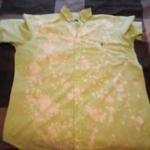 Green and blue custom made polo button up